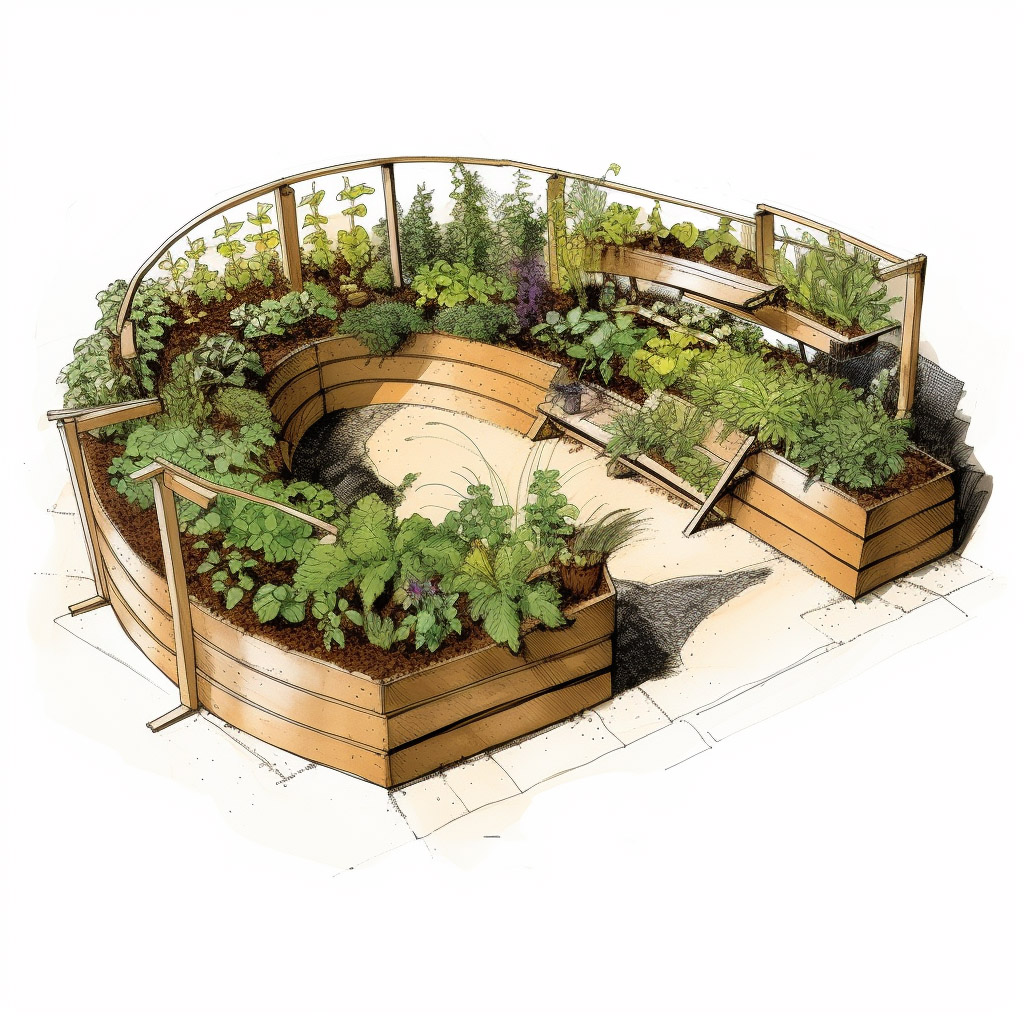 recycled material raise garden idea